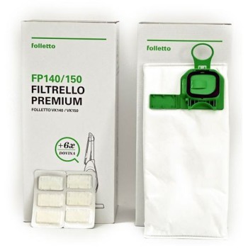 SACCHETTI FILTRELLO PREMIUM + DOVINA CONF 6PZ ORIGINALE FOLLETTO K140 - K150