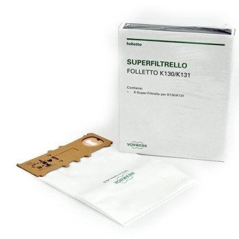 SACCHETTI FILTRELLO PREMIUM CONF.6PZ ORIGINALE FOLLETTO K130 - K131