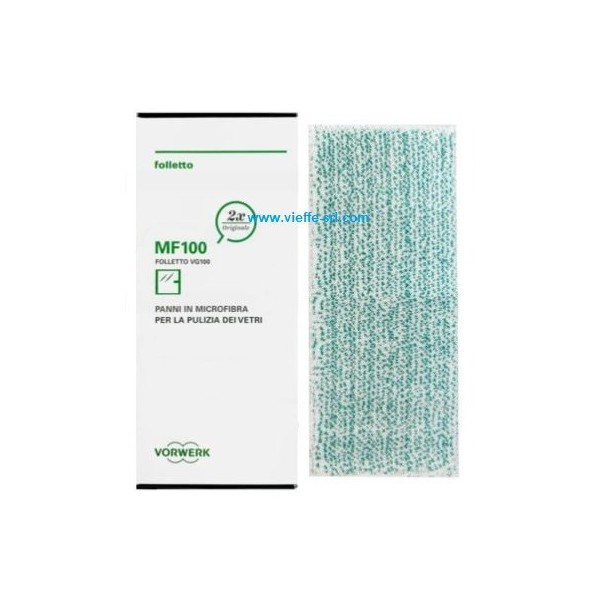 CONFEZIONE 2 PANNI MICROFIBRA MF100 X LAVAVETRI VG100 ORIGINALE FOLLETTO