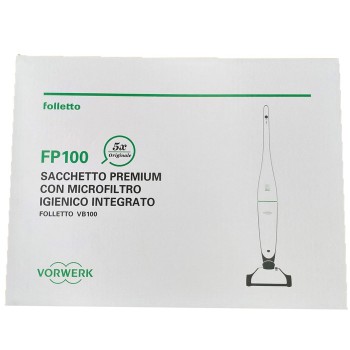 CONF. 5 SACCHETTI FILTRELLO PREMIUM   FP100 PER FOLLETTO VB100 ORIGINALE FOLLETTO